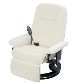 Кресло вибромассажное с пуфом CALVIANO 21, бежевый плюш