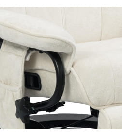 Кресло вибромассажное с пуфом CALVIANO 21, бежевый плюш