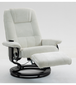 Кресло вибромассажное с пуфом CALVIANO 21, бежевый плюш