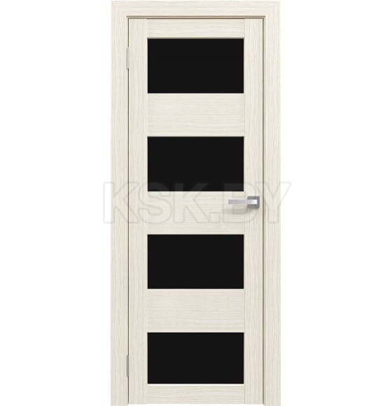 Дверь межкомнатная Амати 02,800х2000, Экошпон, Эшвайт,стекло черное