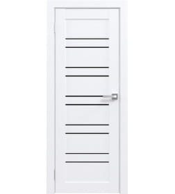 Дверь межкомнатная Амати 25 700х2000, Экошпон,Бьянко,стекло черное