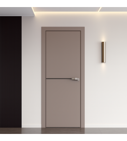Дверное полотно "Line" 7 ,2000х700х38мм,Капучино,черный молдинг