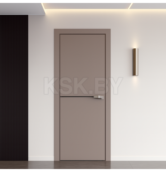 Дверное полотно "Line" 7 ,2000х700х38мм,Капучино,черный молдинг