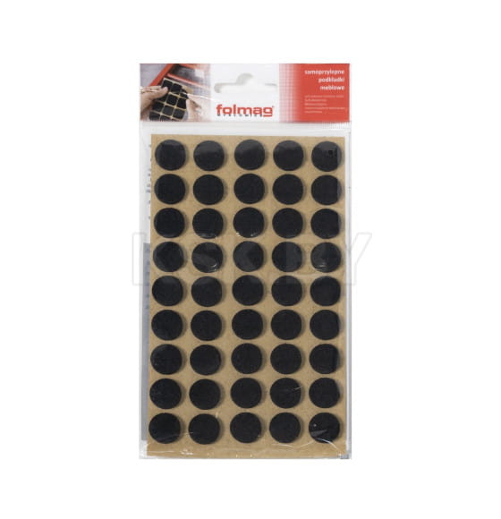 Подкладка самоприлипающая фетровая d15мм (1лист-45шт) черная Folmag (111170) 