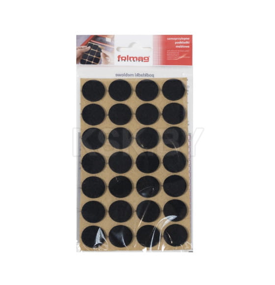 Подкладка самоприлипающая фетровая d20мм (1лист=28шт) черная Folmag (110812) 