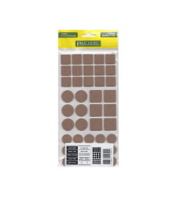 Подкладка самоприлипающая фетровая микс (d20, 20 х 20 - 15 штук d25, 25 х 25 - 6 штук) коричневая Pacific PC 6001 BR