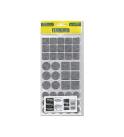 Подкладка самоприлипающая фетровая микс (d20, 20 х 20 - 15 штук d25, 25 х 25 - 6 штук) серая Pacific PC 6001 GR