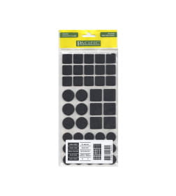 Подкладка самоприлипающая фетровая микс (d20, 20 х 20 - 15 штук d25, 25 х 25 - 6 штук) черная Pacific PC 6001 BL