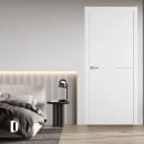 Дверное полотно Basic 1 Ice,кромка ABS Ice,серебряный молдинг 2000х600х35мм