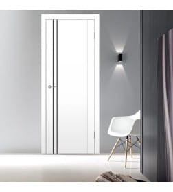 Дверное полотно Contur Modern MX5  ДГ Белый 2000х700х35мм,молдинг