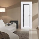 Дверное полотно Flash Eco Classic 01 парящая филенка,2000х800х38мм,Белый,стекло черное