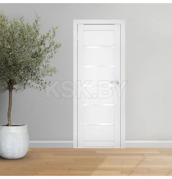 Дверь межкомнатная Flash M01,2000х800х38мм,Белый,стекло матовое