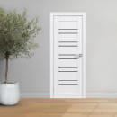 Дверь межкомнатная Flash 25,2000х700х38мм,Белый,стекло черное