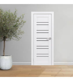 Дверь межкомнатная Flash 25,2000х600х38мм,Белый,стекло черное