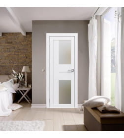 Дверь межкомнатная Flash 22,2000х600х38мм,Белый,стекло матовое