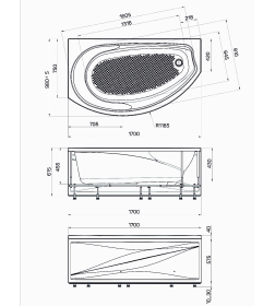 Ванна акриловая 1Marka Damelia 170х100 L