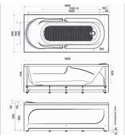 Ванна акриловая 1Marka Danaya 180х80 см