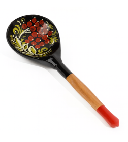 Ложка полубаская с росписью ягодка 19×6 см, МИКС