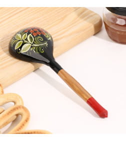 Ложка полубаская с росписью ягодка 19×6 см, МИКС