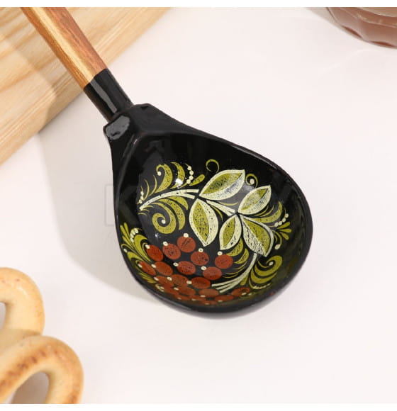 Ложка полубаская с росписью ягодка 19×6 см, МИКС (10449063) 