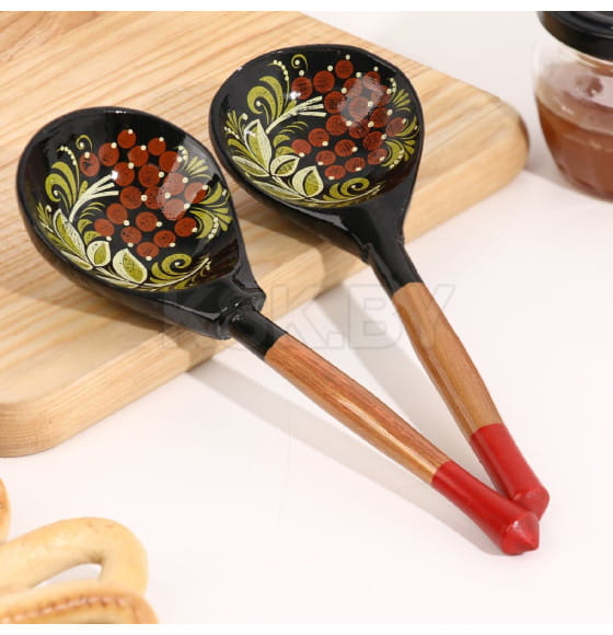 Ложка полубаская с росписью ягодка 19×6 см, МИКС (10449063) 