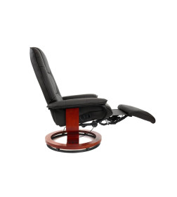 Кресло вибромассажное Calviano с подъемным пуфом и подогревом 2161 black