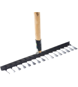 Грабли стальные 1300 мм, 16 витых зубьев, деревянный черенок Сибртех 61763