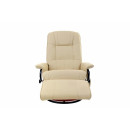 Кресло вибромассажное Calviano с подъемным пуфом и подогревом 2160  beige