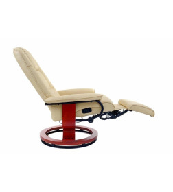 Кресло вибромассажное Calviano с подъемным пуфом и подогревом 2160  beige
