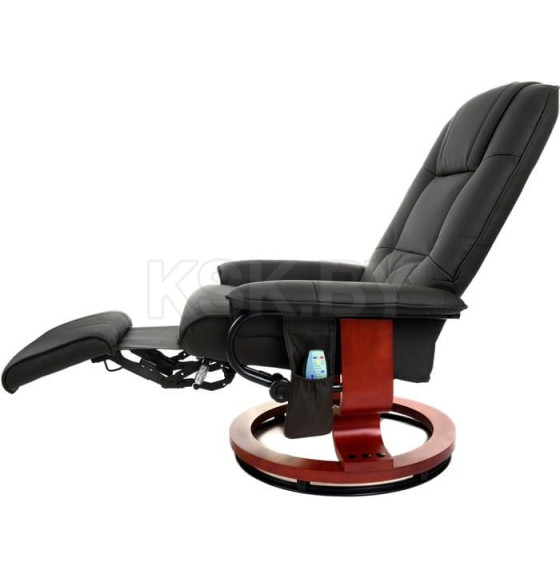 Кресло вибромассажное Calviano с подъемным пуфом и подогревом 2161 black