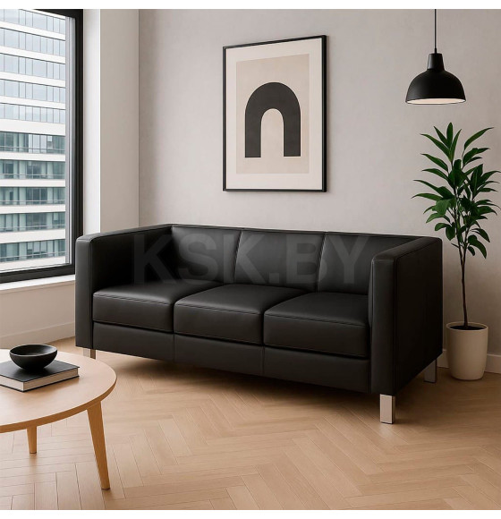 Диван Бета 3, экокожа Pegasso черный 126421 (126421) 