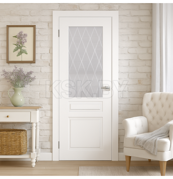 Дверь межкомнатная Эмаль ПО-01, 900х2000, Эмаль,Белый