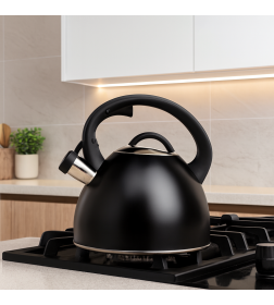 Чайник 2,5 л со свистком, нержавеющая сталь, черный Mr-1325-Black Maestro