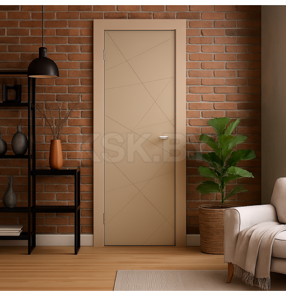 Дверь межкомнатная Эмаль ПГ-13, 800х2000, Эмаль,  Капучино