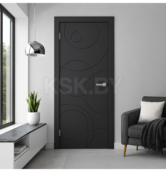 Дверь межкомнатная Эмаль ПГ-18, 600х2000, Эмаль, Графит