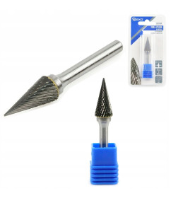 Фреза-шарошка коническая заостренная для обработки металла 12х25мм, хвост. цилиндр. 6мм, GEKO