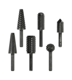 Набор бор-фрез цилиндрических по дереву и металлу (6 элементов), HSS, 6мм, GEKO