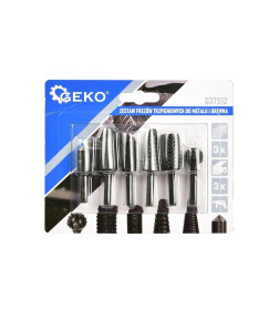 Набор бор-фрез цилиндрических по дереву и металлу (6 элементов), HSS, 6мм, GEKO