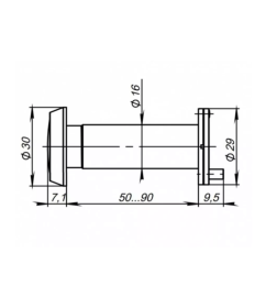 Глазок дверной Apecs 5216/50-90-G