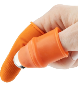 Нож садовый на палец металл/резина с защитным напальчником 29668059