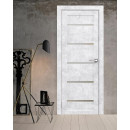 Дверное полотно Амати М01, 800х2000, Экошпон,Бетон снежный,стекло матовое