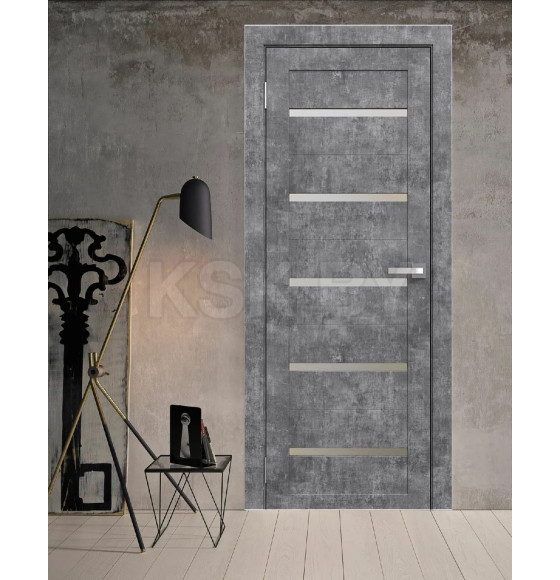 Полотно Амати М01, 800х2000, Экошпон,Бетон светлый,мателюкс матовое