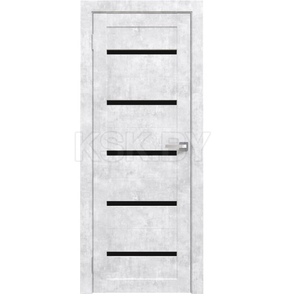 Дверное полотно Амати М01, 700х2000, Экошпон,Бетон снежный,стекло черное