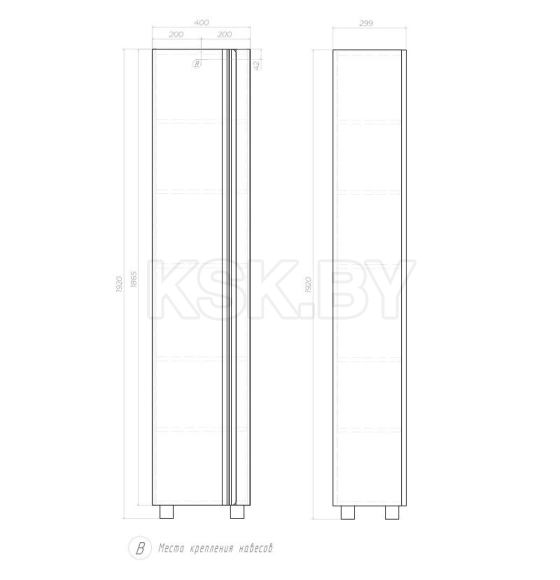 Шкаф напольный Vigo Holly 400 (pn.HOL.40) 