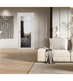 Дверное полотно Atum Pro 32X Milky white,зеркало  2000х900х39мм