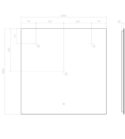 Зеркало с подсветкой Vigo Quadro Comfort 1000