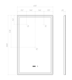 Зеркало с подсветкой Vigo Roberta Luxe 600 бесконтактное