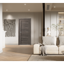 Дверь межкомнатная D15 Дуб шале графит,черный триплекс 2000х700х35мм