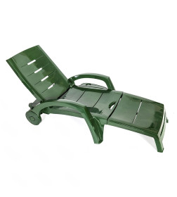 Шезлонг складной на колесах, тёмно-зелёный, Стандарт Пластик Групп