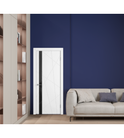 Дверь межкомнатная K5 белая эмаль стекло черный лак 2000х900х38мм